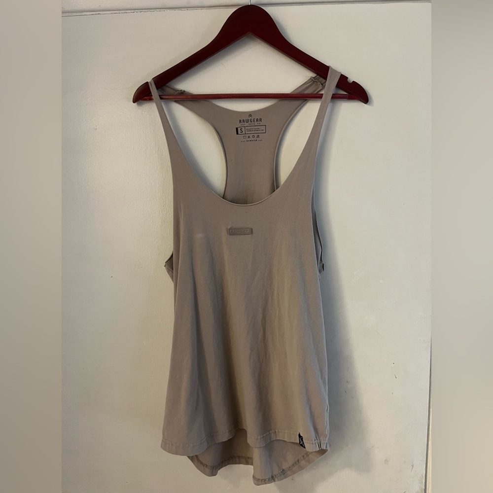 Rawgear, Stringer, Tan, Tank Top, small, MEN, gym